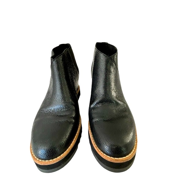 NEW Eileen Fisher Caddy Wedge Bootie in Black Embossed Leather - Picture 2 of 9